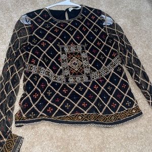 Embroidered beaded top